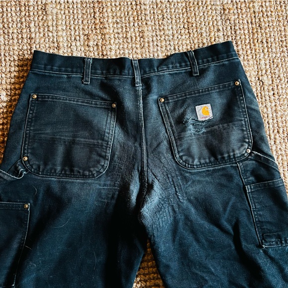 Carhartt double knee work pants. Black. 33x32. - Picture 3 of 7